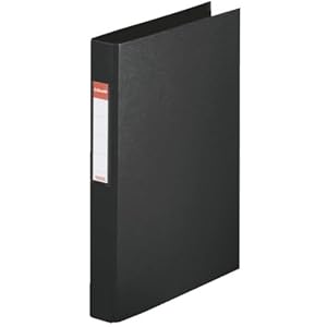 【クリックでお店のこの商品のページへ】エセルテ 3穴リングバインダー 黒、A4サイズ対応、リング内径26mm、穴間隔108mm B4764