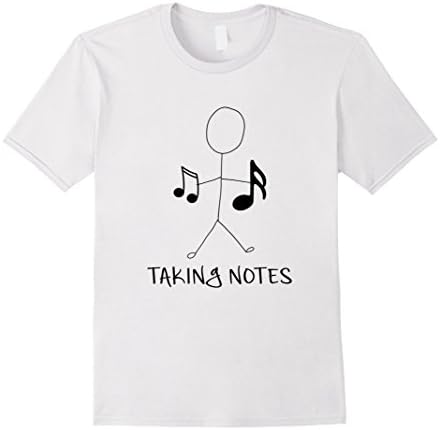 Men's Hand Drawn Funny Taking Notes Stick Figure T Shirt XL White