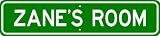 ZANE ROOM SIGN - Personalized Gift Boy or Girl, Aluminum