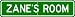 ZANE ROOM SIGN - Personalized Gift Boy or Girl, Aluminum