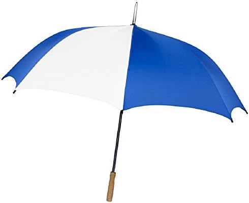 Royal Blue &amp; White 7 + 1 Panel Golf Umbrella With Sleeve Wood Handle &amp; WARRANTY