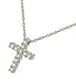 Round prong Set Diamond Cross Pendant on Chain .24cttw