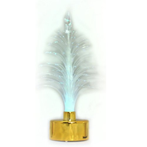 Mr. Light 55386-G Color Changing LED Fiber Optic Christmas Tree with USB Adapter, Gold Base, 4-1/2-Inch