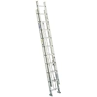 Werner D1228-2 225-Pound Duty Rating Aluminum Flat D-Rung Extension Ladder, 28-Foot