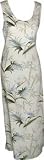 Bamboo Paradise - Hawaiian Long Tank Dress in Cream, Black and Navy Blue