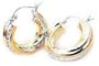 Sterling Silver Two-Tone Gold TWISTED Hoop Earrings