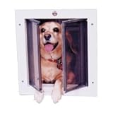 Small Plexidor Dog Door / Cat Door for Walls (White)