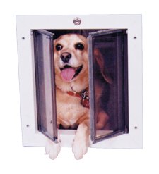 Small Plexidor Dog Door / Cat Door for Doors (White)