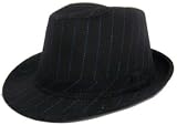 RETRO WIDE PINSTRIPE FEDORA- BLACK & BLUE