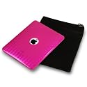APPLE IPAD 3 PC EXECUTIVE ACCESSORY PACK - HOT PINK DIAMOND PATTERN  GEL CASE, SCREEN PROTECTOR, BLACK POUCH PART OF THE QUBITS ACCESSORIES  RANGE