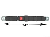 2-Point Lap Seat Belt, Black, 74 Inch Length, with Push Button Release