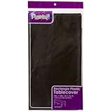 PACK OF 4 BLACK Disposable Plastic Tablecloths, 54 x 108"
