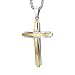 Men's 316l Cross Pendant Silver & Gold Steel Chain