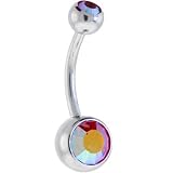 Light Siam AURORA Double Gem Belly Button Ring