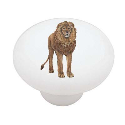 Big Lion Decorative High Gloss Ceramic Drawer Knob