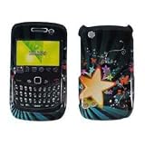 Yellow Super Star Design Snap on Hard Skin Shell Protector Cover Case for Blackberry Curve 8520 8530 + Belt Clip + Microfiber Pouch Bag