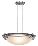 Access Lighting 50090-BS/FST Saturn - One Light Pendant/Semi-Flush Mount, Brushed Steel Finish with Frosted Glass