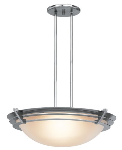 Access Lighting 50090-BS/FST Saturn - One Light Pendant/Semi-Flush Mount, Brushed Steel Finish with Frosted Glass