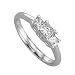 14K White Gold 3-Stones Princess Diamond Ring