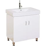 Dorchester 30 Modern Bathroom Vanity with Porcelain Countertop - White