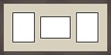 ArtToFrames Collage Frame Photo Mat, Double Mat with 2 - 6x8 and 1 - 8x6 Openings and Black Coffee with Gold Highlights frame.