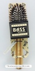 Brush - Purse Size Oval Cushion 100% Wild Boar / White Nylon Bristles Light Wood Handle Bass Brushes 1 Brush