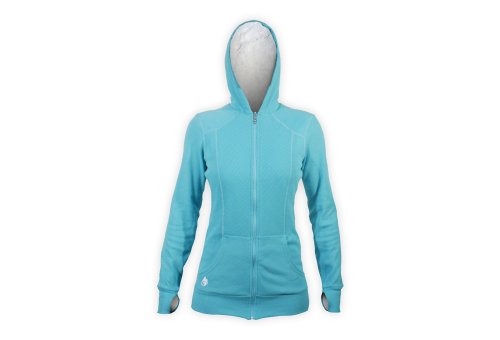 Hot Chillys Women's Pueblo Fleece Swirl Long Jacket, Surf, Medium On Sale