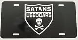 SATANS USED CARS LICENSE PLATE