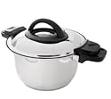 cook's essentials Stainless Steel 6 Ltr Non-Stick Pressure Cooker & Steamer
