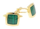 18kt yellow gold cufflinks set with malachite