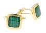 18kt yellow gold cufflinks set with malachite