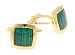 18kt yellow gold cufflinks set with malachite