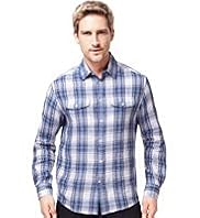 Blue Harbour Pure Linen Checked Shirt