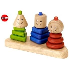 Voila Wooden Geo Trio Sorting and Stacking Toy