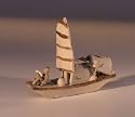 Bonsai Boy's Miniature Chinese Boat Figurine - Size Large