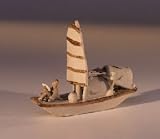 Bonsai Boys Miniature Chinese Boat Figurine