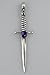Sterling Silver French Sword with Genuine Amethyst title=