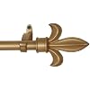 Window Curtain Rod / Drapery Rod 44 Inch -108 Inch Fleur De Lis Gold