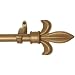 Window Curtain Rod / Drapery Rod 44 Inch -108 Inch Fleur De Lis Gold
