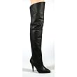 4 Inch Cute Pull On Thigh Boot With Elasticated Gusset Brown Leather High Heel Boot