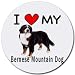 I Love My Bernese Mountain Dog Round Mouse Pad
