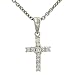 Ladies Round Diamond Cross Pendant on Chain .12cttw