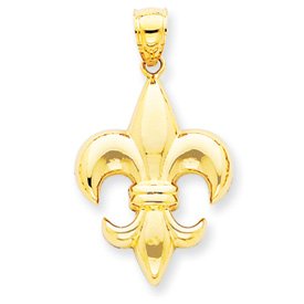 14k Medium Fleur-De-Lis Pendant – Measures 30.5×17.5mm