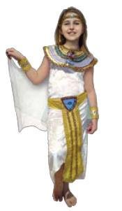 egyptian girl cleopatra fancy dress costume size med 6-8 130cm