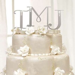 Rhinestone Letter Cake Topper- G