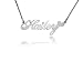 Name Necklace with Heart Double Thick Silver, Best Quality Name Necklace, Hailey W Heart