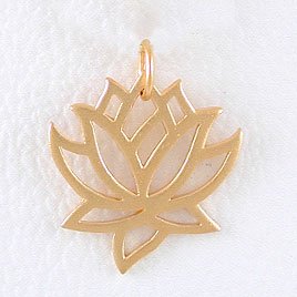 Lotus Flower Open Cut-Out Design Pendant in Gold Vermeil, #8301