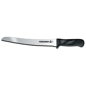 Victorinox Cutlery 10-Inch Curved Wavy Edge Bread Knife, Black Polypropylene Handle