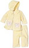 Best Price Baby Essentials Baby-girls Newborn 2 Piece Velour Jog Set, Yellow/Cream, 6-9 Months