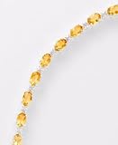 Sterling Silver Citrine & Diamond Bracelet